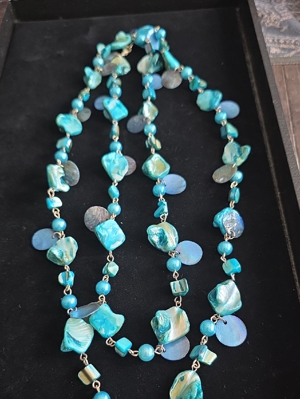 Turquoise Shell & Bead Statement Necklace - Women Jewelry